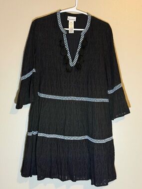 Tommy Bahama Cotton Embroidered Tiered Dress sz XS